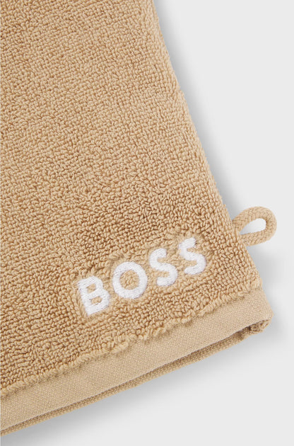 EGYPTIAN-COTTON WASH MITT WITH CONTRAST LOGO