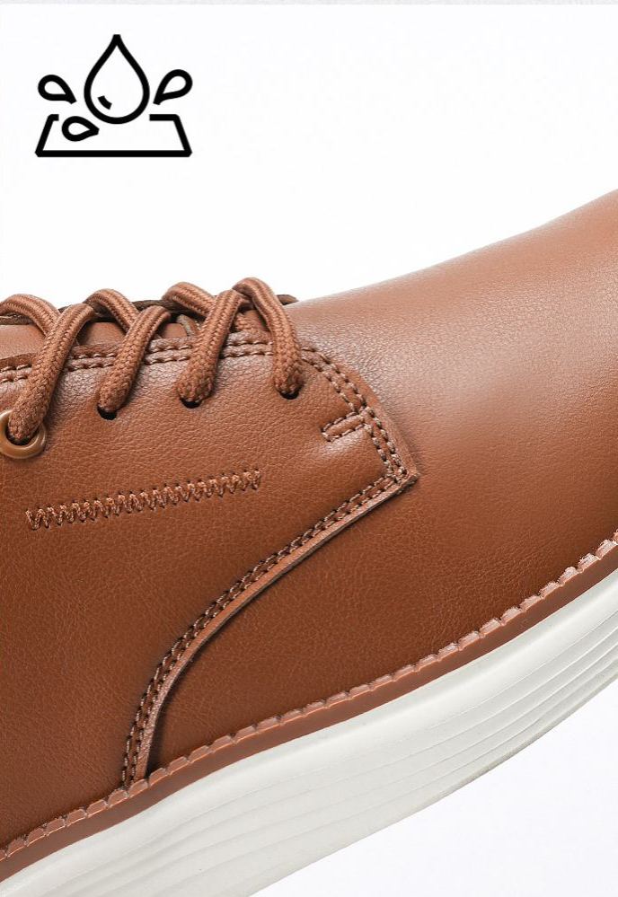 Men’s Comfortable Lace-Up Brogue Sneakers – Genuine Leather, Arch Support, Wide-Toe Fit, Shock-Absorbing Sole for All-Day Comfort