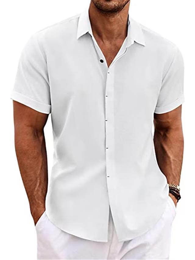Mokaloha-Men's Cotton Linen Casual Short Sleeve Quality Beach Hawaiian Daily Shirt