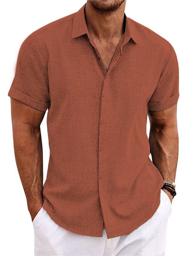Mokaloha-Men's Cotton Linen Casual Short Sleeve Quality Beach Hawaiian Daily Shirt