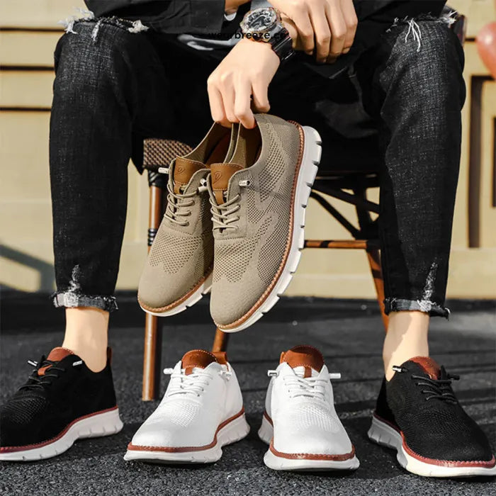 Men's Easy Wear Slip-On Loafers – Super Soft Breathable Fabric Shoes, Lightweight Casual Walking Sneakers, Stylish Dress Shoes, Mesh Urban Footwear for Work & Everyday Use.