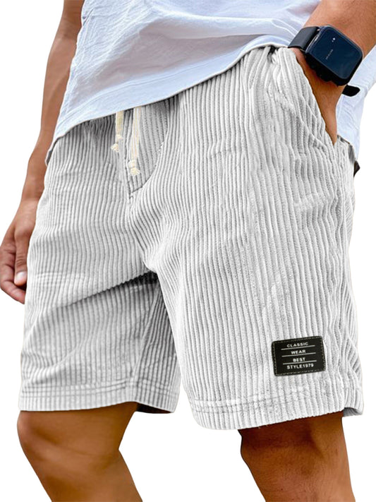Men's Stylish Ripped Classic Embroidered Label Versatile Casual Shorts