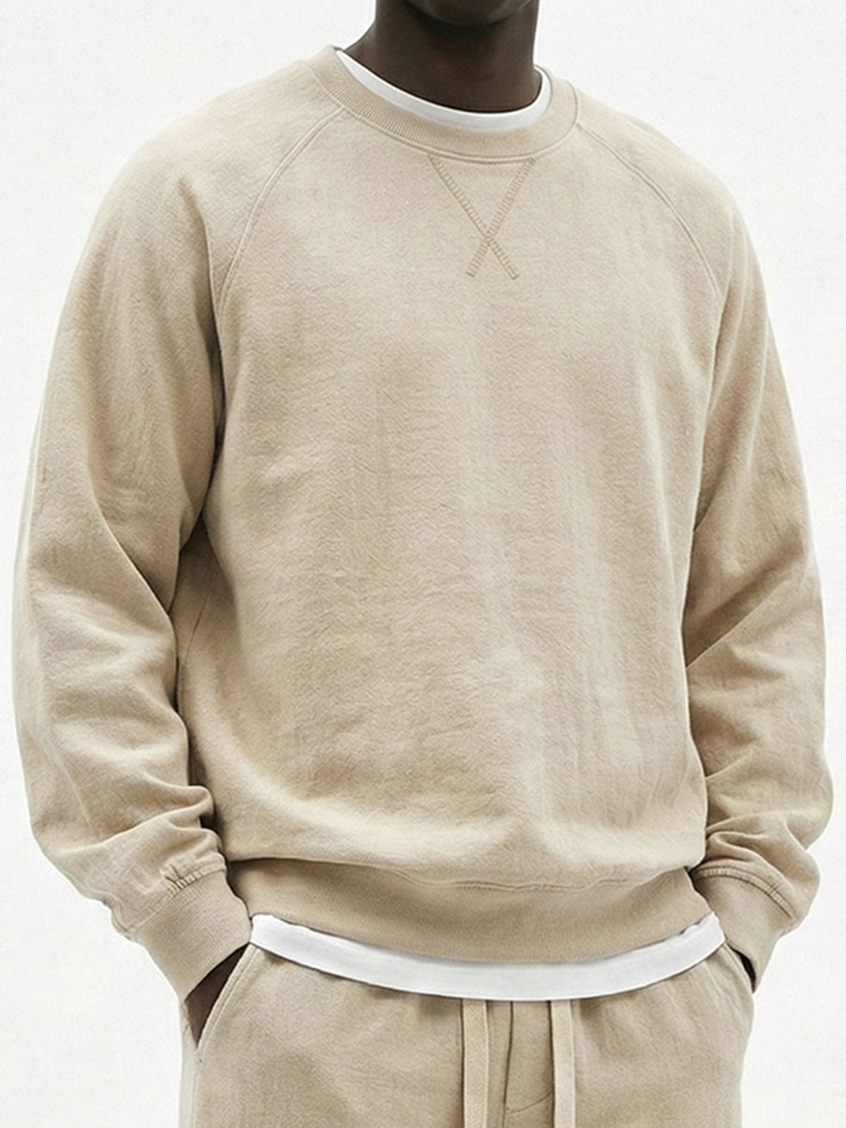 Men's Casual Cotton Embroidered Patchwork Long-Sleeve T-Shirt